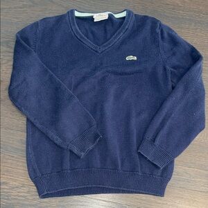 Lacoste Blue V-Neck Sweater Classic Style